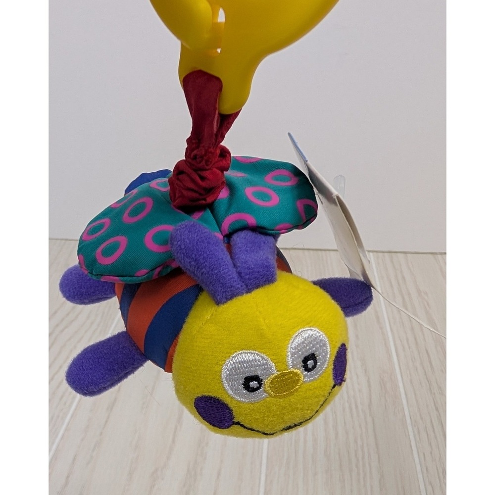 Safety 1st First Jitter Bugs vibrating mini lady bug baby plush pull toy yellow